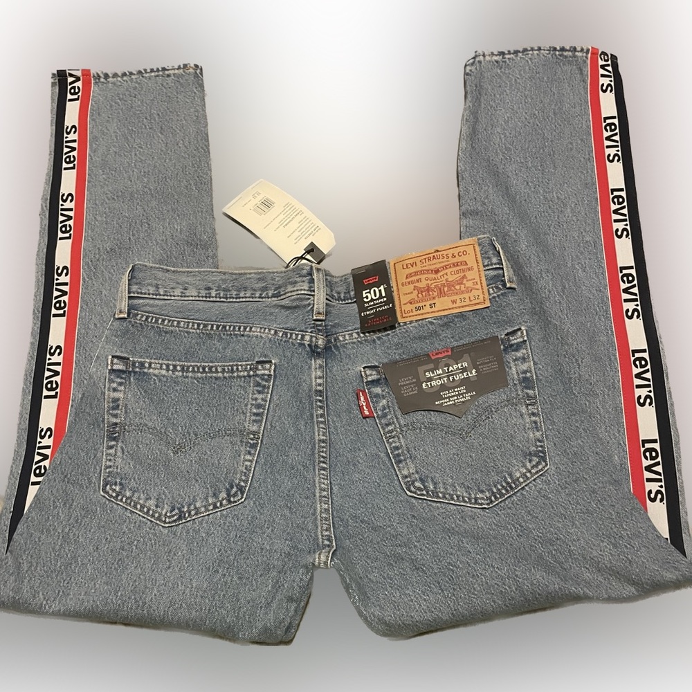 Men’s Levis 501 Sport Slim Taper Jeans - Picture 5 of 9